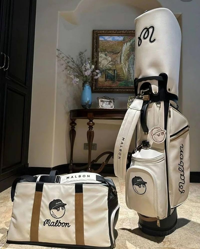 マルボンゴルフ キャンバス キャディバッグ ボストンバッグ 2点セット